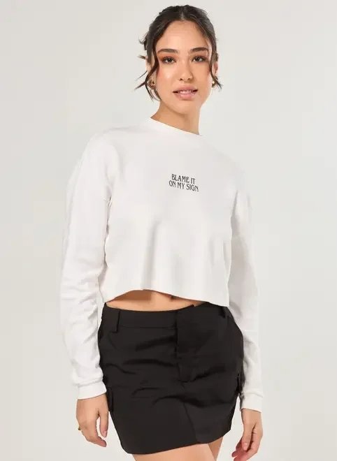 blusa em suedine estampa zodíaco blusa em suedine estampa zodíaco