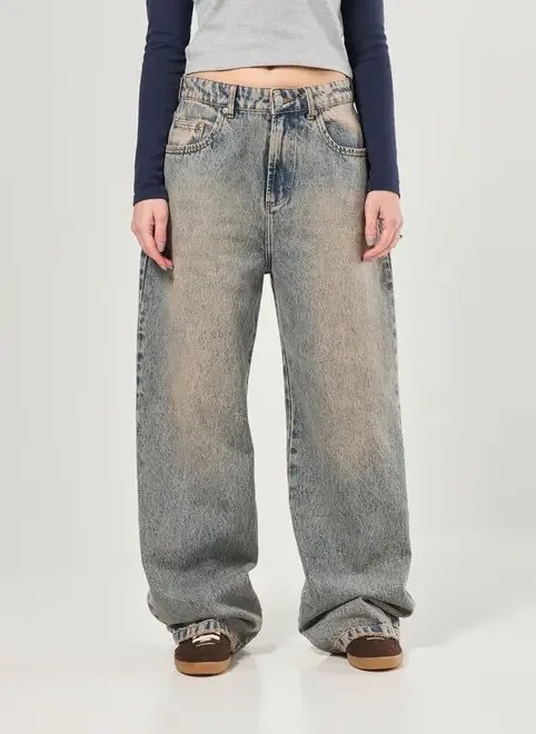 calça jeans dirty oversized cintura baixa calça jeans dirty oversized cintura baixa