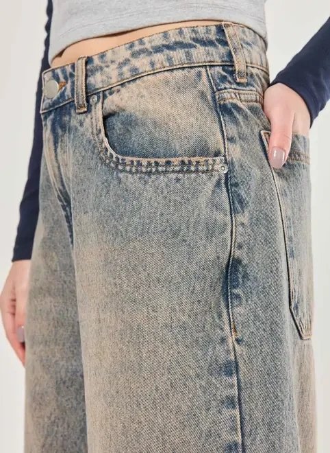 calça jeans dirty oversized cintura baixa calça jeans dirty oversized cintura baixa