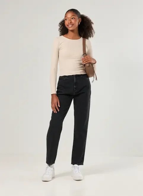 calça jeans cintura alta mom calça jeans cintura alta mom