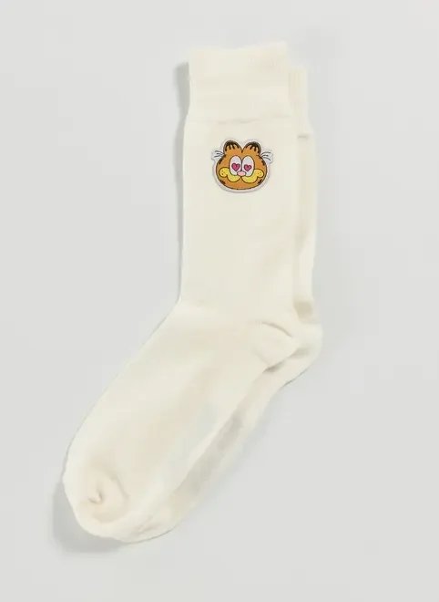 meia off-white patch garfield meia off-white patch garfield