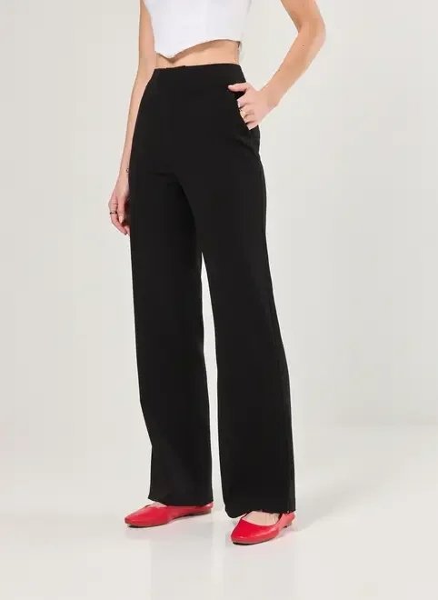 calça alfaiataria reta com fenda calça alfaiataria reta com fenda