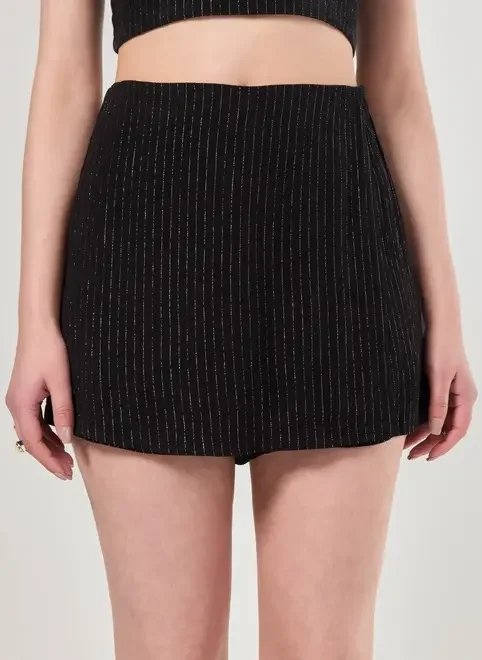 short saia preto fios lurex short saia preto fios lurex