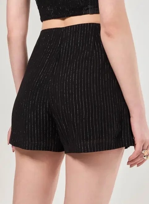 short saia preto fios lurex short saia preto fios lurex