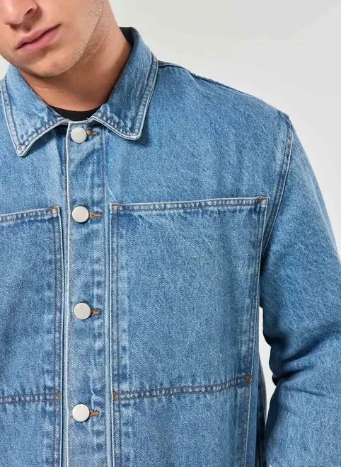 jaqueta golinha em jeans circular jaqueta golinha em jeans circular