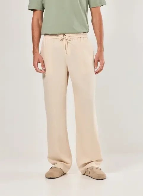 calça reta com linho calça reta com linho