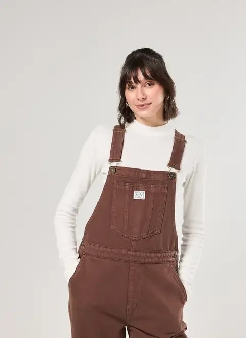 macacão jardineira sarja marrom macacão jardineira sarja marrom