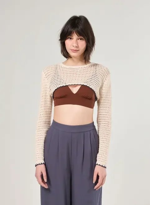 super cropped tricô off-white super cropped tricô off-white