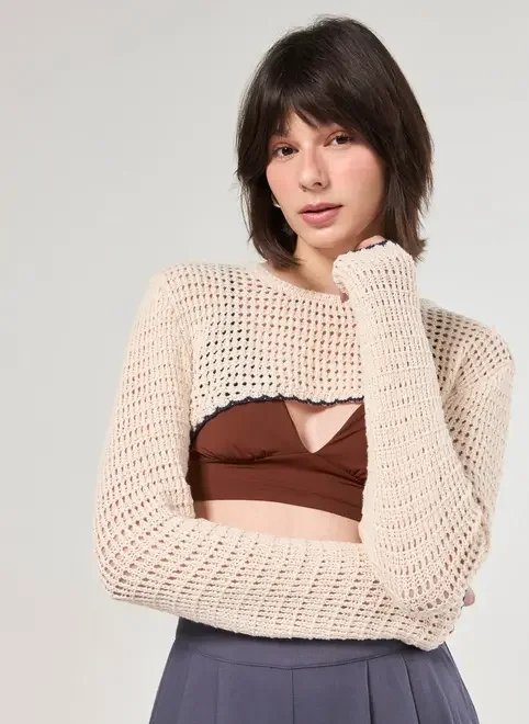 super cropped tricô off-white super cropped tricô off-white