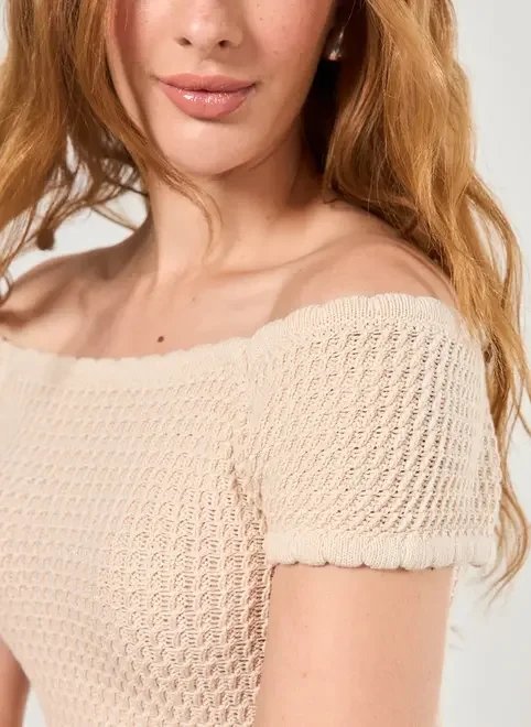 cropped tricô ombro a ombro cropped tricô ombro a ombro