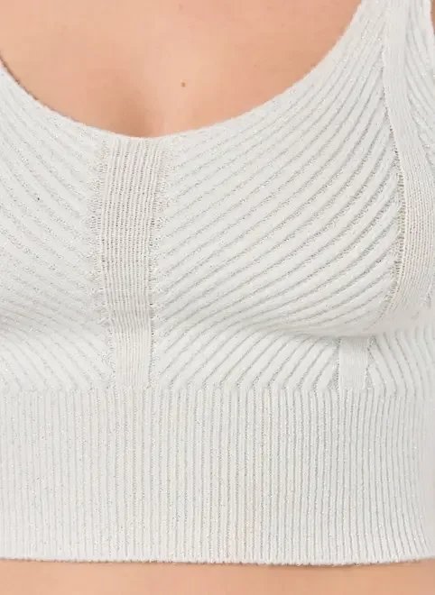 regata tricô fios metalizados regata tricô fios metalizados