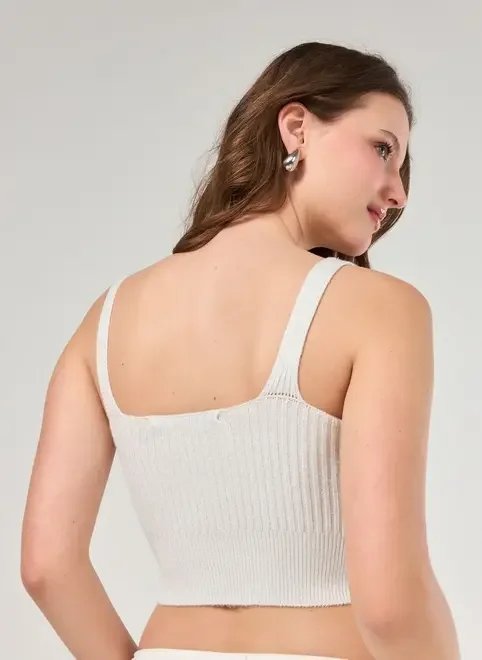 regata tricô fios metalizados regata tricô fios metalizados