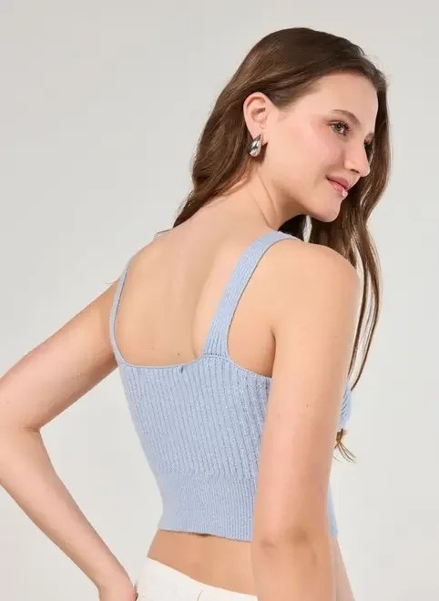 regata tricô fios metalizados regata tricô fios metalizados