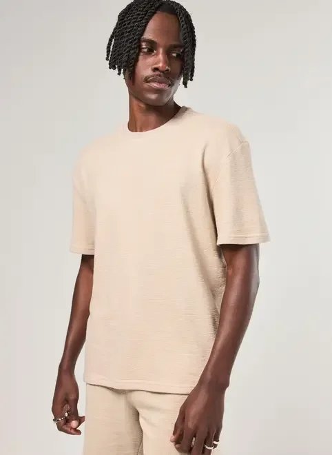 camiseta box atoalhada areia camiseta box atoalhada areia