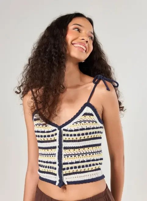 cropped tricô listras cropped tricô listras