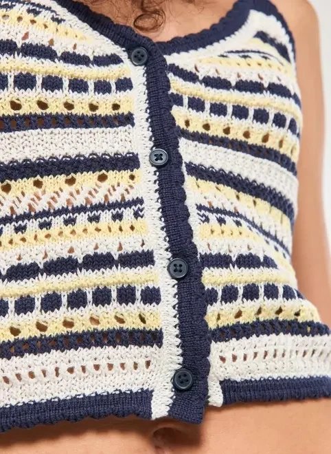 cropped tricô listras cropped tricô listras