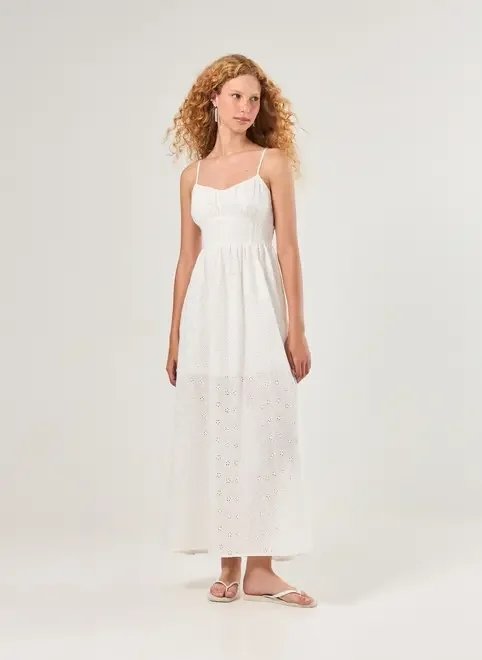 vestido midi broderie branco vestido midi broderie branco