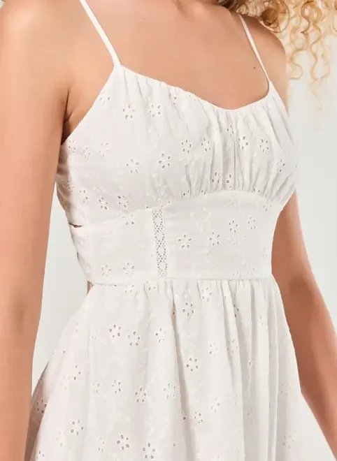 vestido midi broderie branco vestido midi broderie branco
