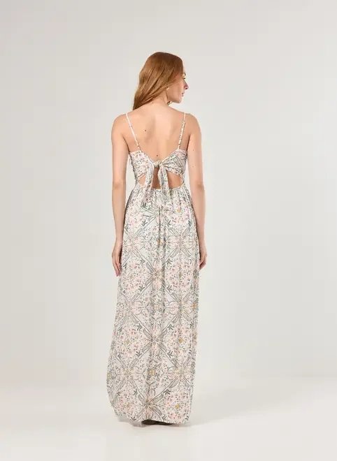 vestido midi estampado fios metalizados vestido midi estampado fios metalizados