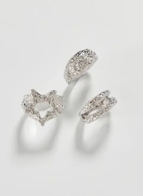 conjunto 3 anéis martelados estrela conjunto 3 anéis martelados estrela