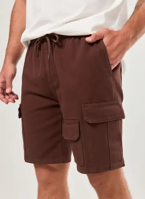 bermuda cargo em sarja marrom bermuda cargo em sarja marrom