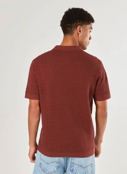 camiseta polo comfort tricô bordô camiseta polo comfort tricô bordô