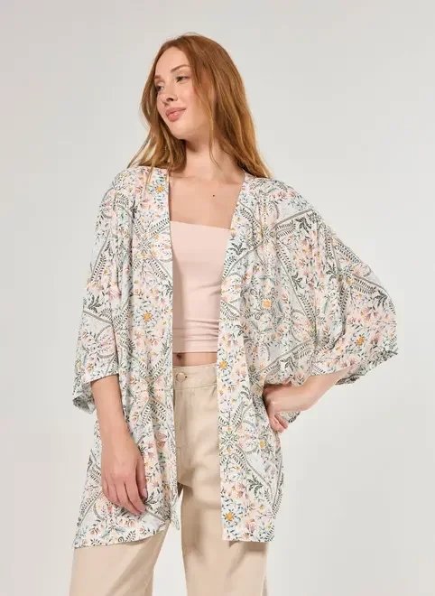 kimono estampado fios lurex kimono estampado fios lurex