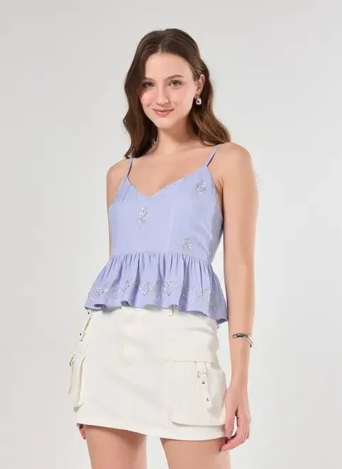 regata peplum bordados regata peplum bordados