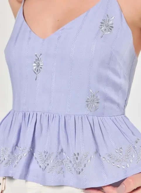 regata peplum bordados regata peplum bordados