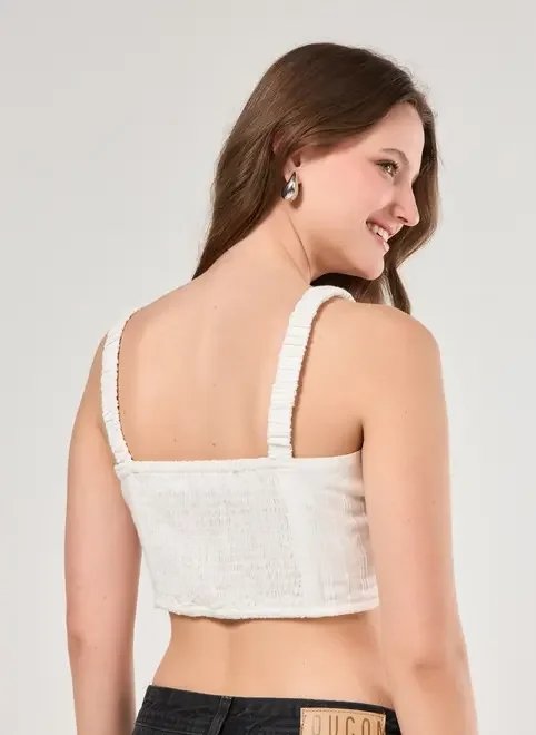 cropped off-white miçangas cropped off-white miçangas