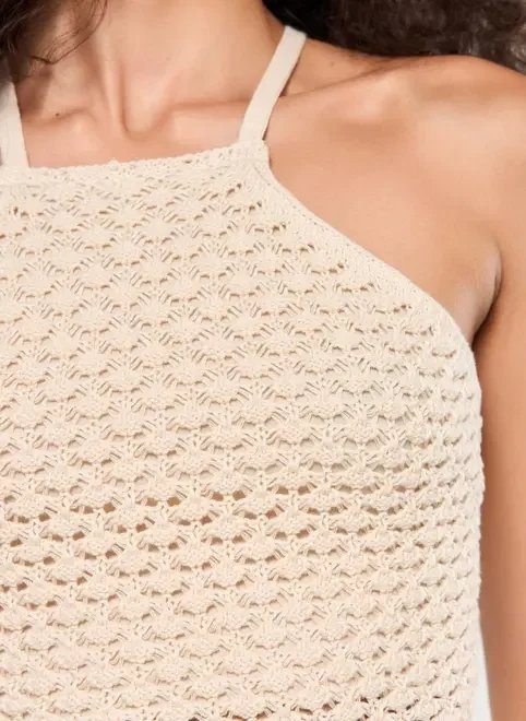 cropped tricô areia frente única cropped tricô areia frente única