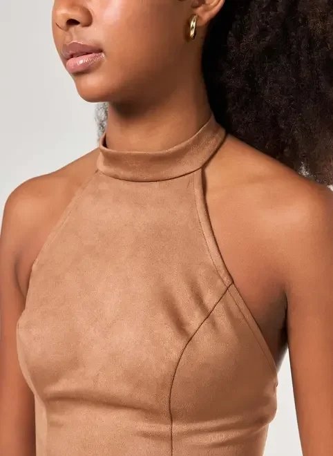 blusa em suede com amarração blusa em suede com amarração