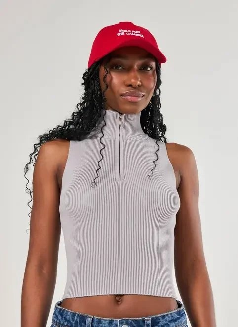 regata tricô canelada half zíper regata tricô canelada half zíper