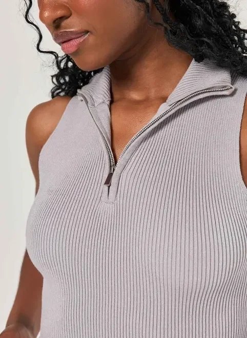 regata tricô canelada half zíper regata tricô canelada half zíper