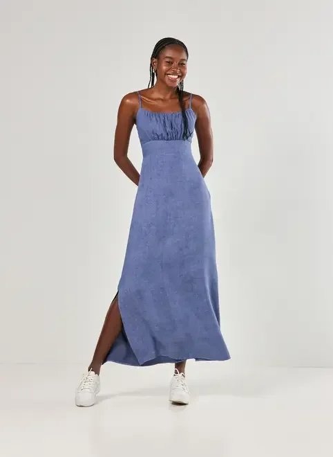 vestido midi azul estonado vestido midi azul estonado