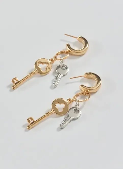 brinco argola pingentes chaves brinco argola pingentes chaves