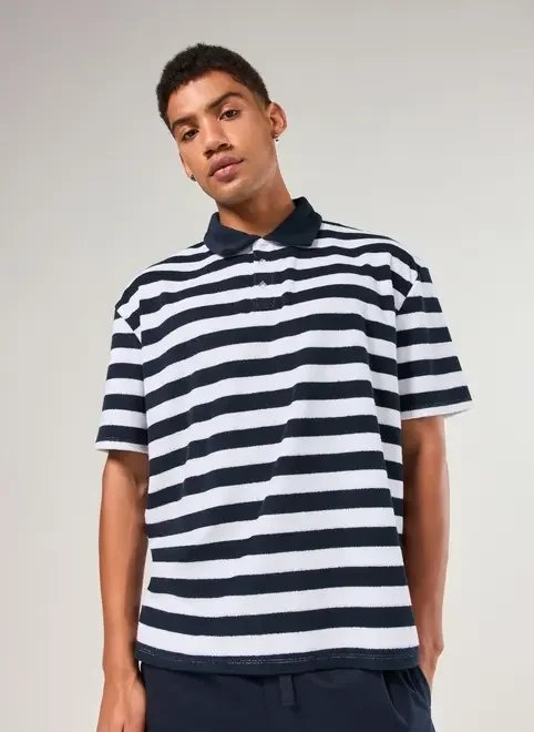 camiseta polo box atoalhada listrada camiseta polo box atoalhada listrada
