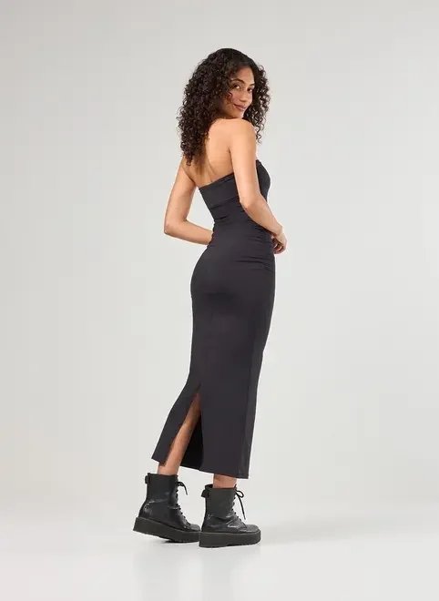 vestido midi sem alças em poliamida vestido midi sem alças em poliamida