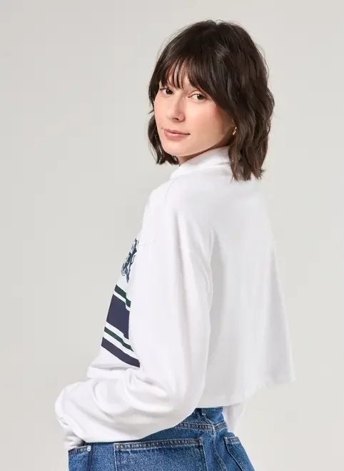 camisa polo cropped manga longa listrada camisa polo cropped manga longa listrada