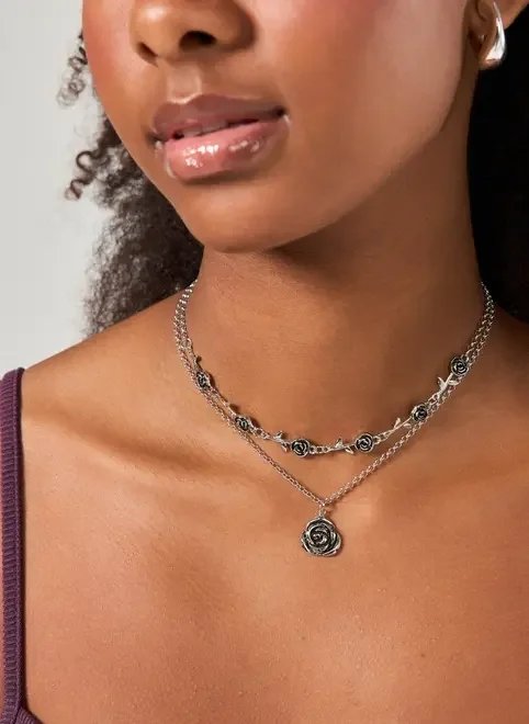 conjunto 2 colares de rosa conjunto 2 colares de rosa