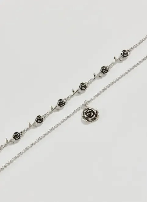 conjunto 2 colares de rosa conjunto 2 colares de rosa