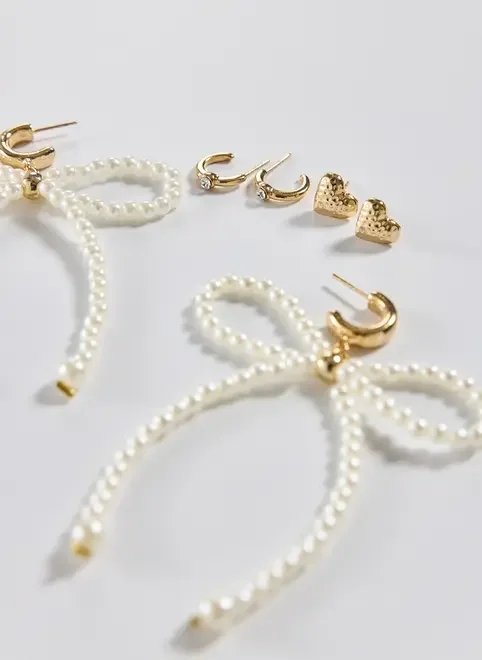 conjunto 3 brincos dourados laço conjunto 3 brincos dourados laço