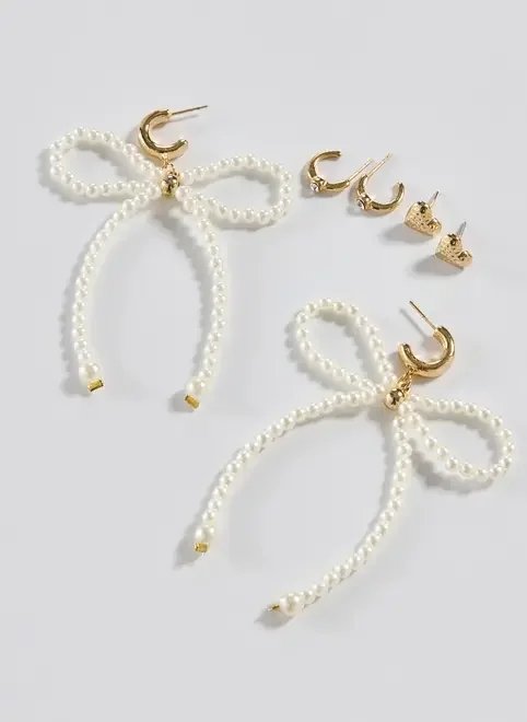 conjunto 3 brincos dourados laço conjunto 3 brincos dourados laço