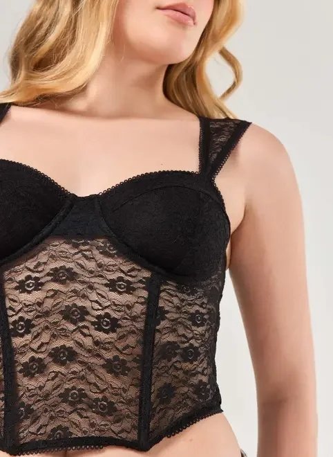 corselet de renda preta corselet de renda preta