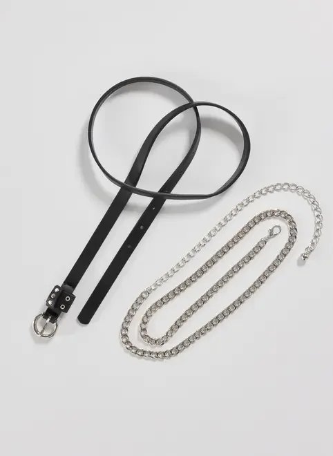 kit 2 cintos poliuretano e corrente kit 2 cintos poliuretano e corrente