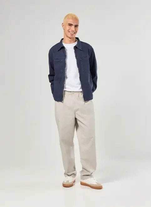 jaqueta em sarja azul-marinho jaqueta em sarja azul-marinho