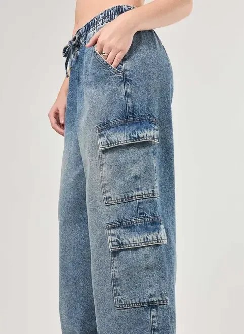 calça jeans cargo oversized calça jeans cargo oversized