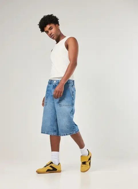 bermuda jorts jeans médio bermuda jorts jeans médio