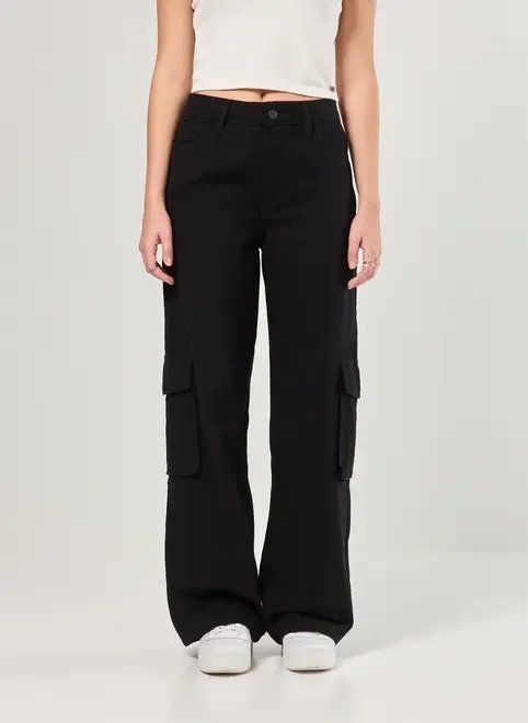 calça wide leg cargo cintura média calça wide leg cargo cintura média