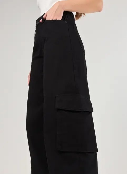 calça wide leg cargo cintura média calça wide leg cargo cintura média